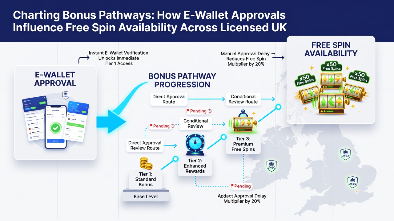 Player interface displaying free spin balance after successful e-wallet deposit on a UK regulated platform
