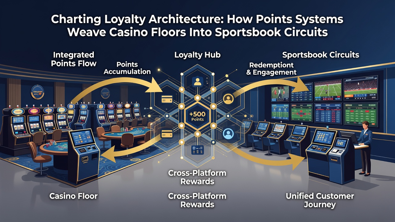 Player using a mobile app to redeem loyalty points across casino and sports betting sections