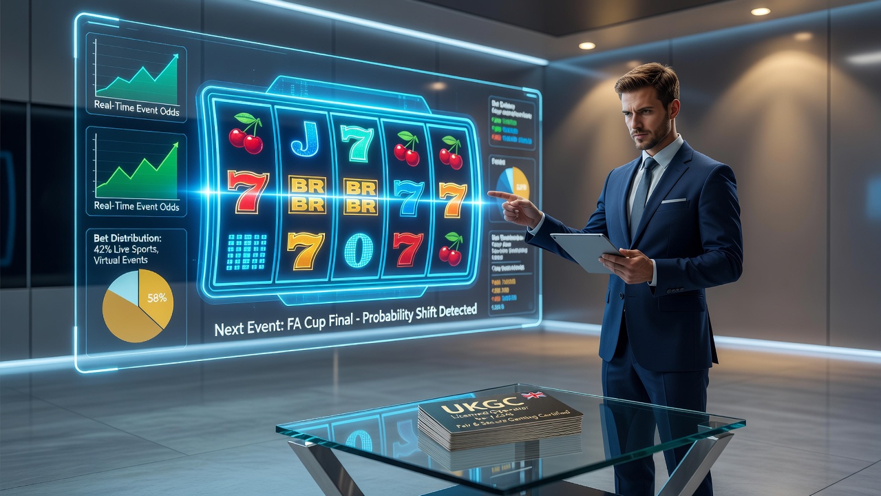 Licensed UK gaming platforms display integrated slot and event betting interfaces side by side