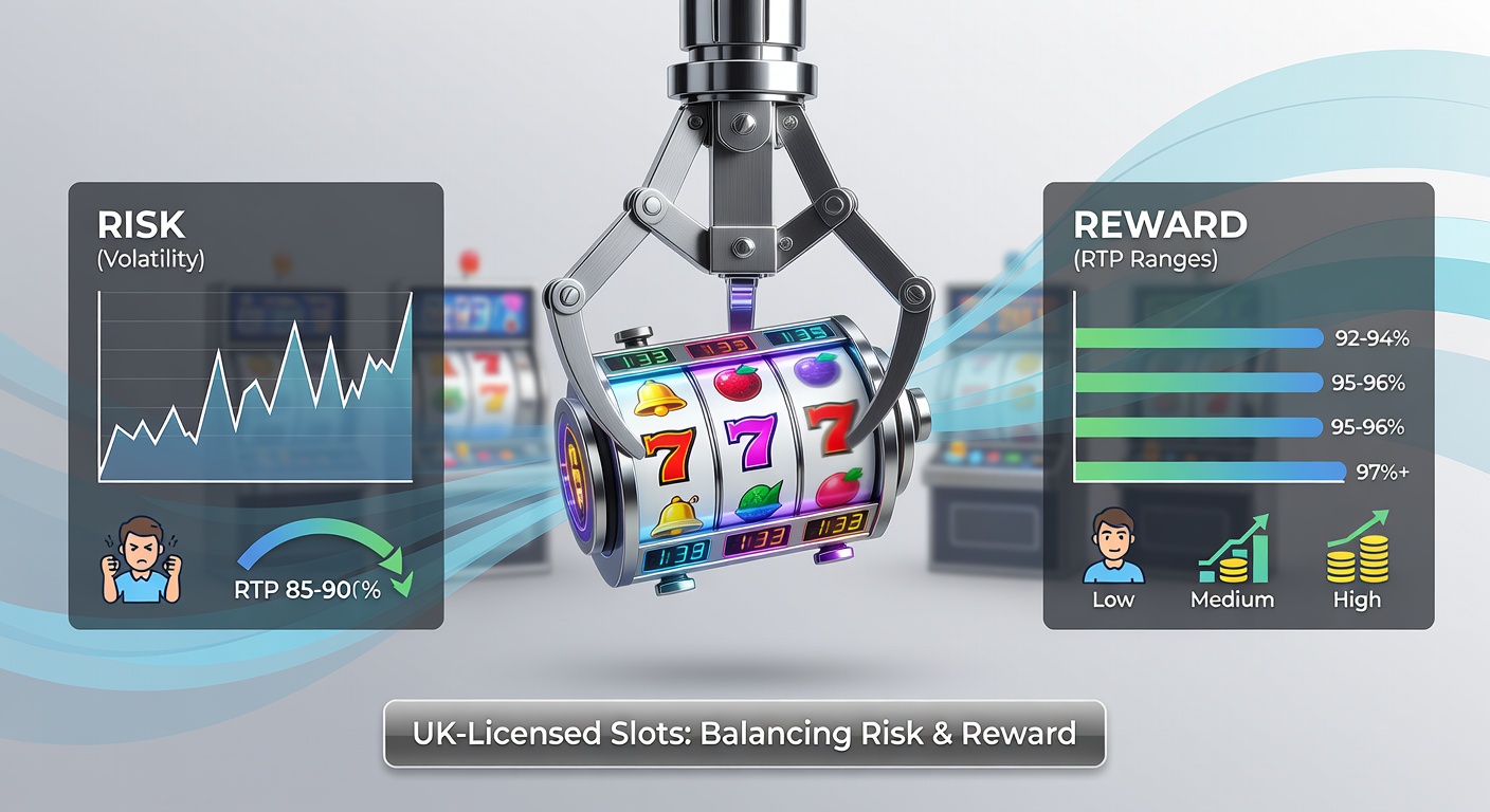 Detailed chart illustrating RTP distribution across low, medium, and high-volatility UK slots, with bars showing win frequencies and average payouts